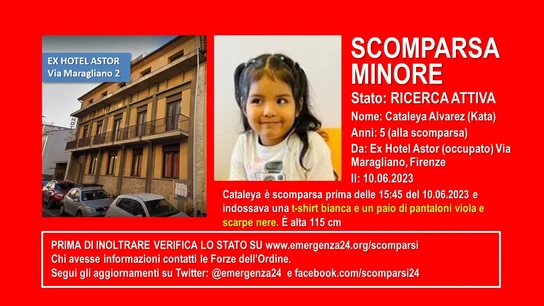 Aviso de búsqueda de Cataleya Alvarez en Italia Aviso de búsqueda de Cataleya Alvarez en Italia