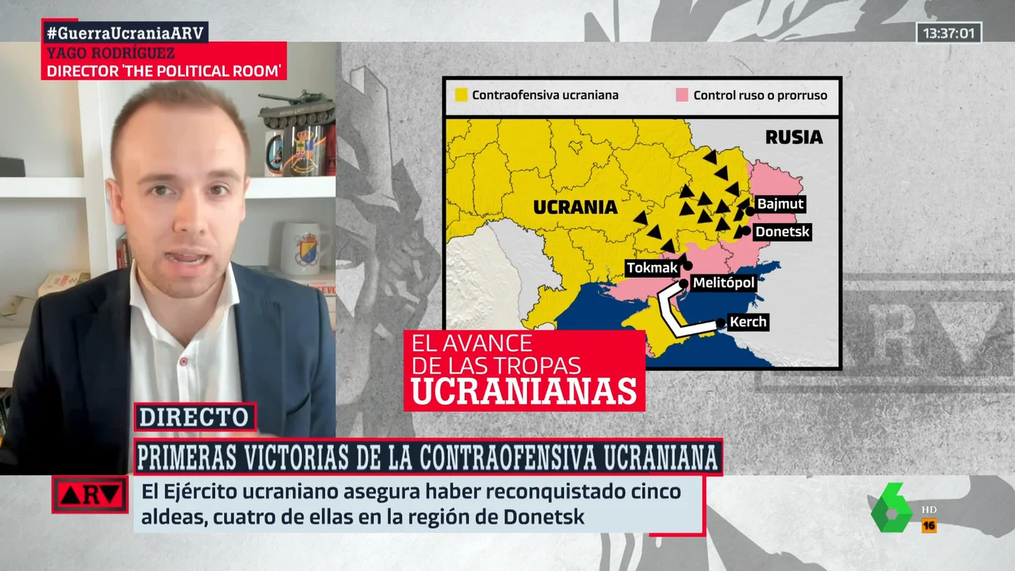 El análisis de Yago Rodríguez sobre la ofensiva ucraniana: "Todavía quedan las principales batallas por librar" El análisis de Yago Rodríguez sobre la ofensiva ucraniana: "Todavía quedan las principales batallas por librar"
