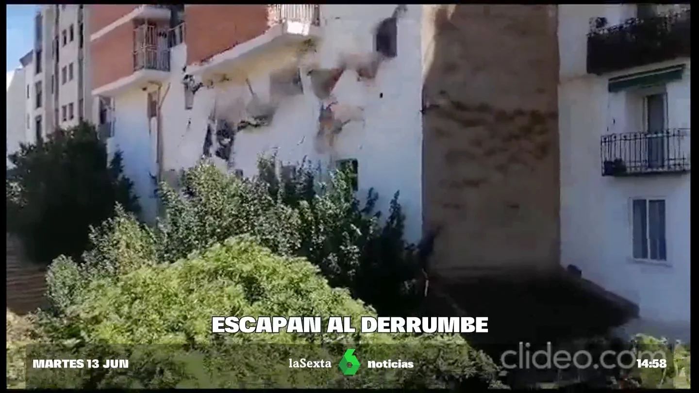 Escapan del derrumbe en Teruel Escapan del derrumbe en Teruel