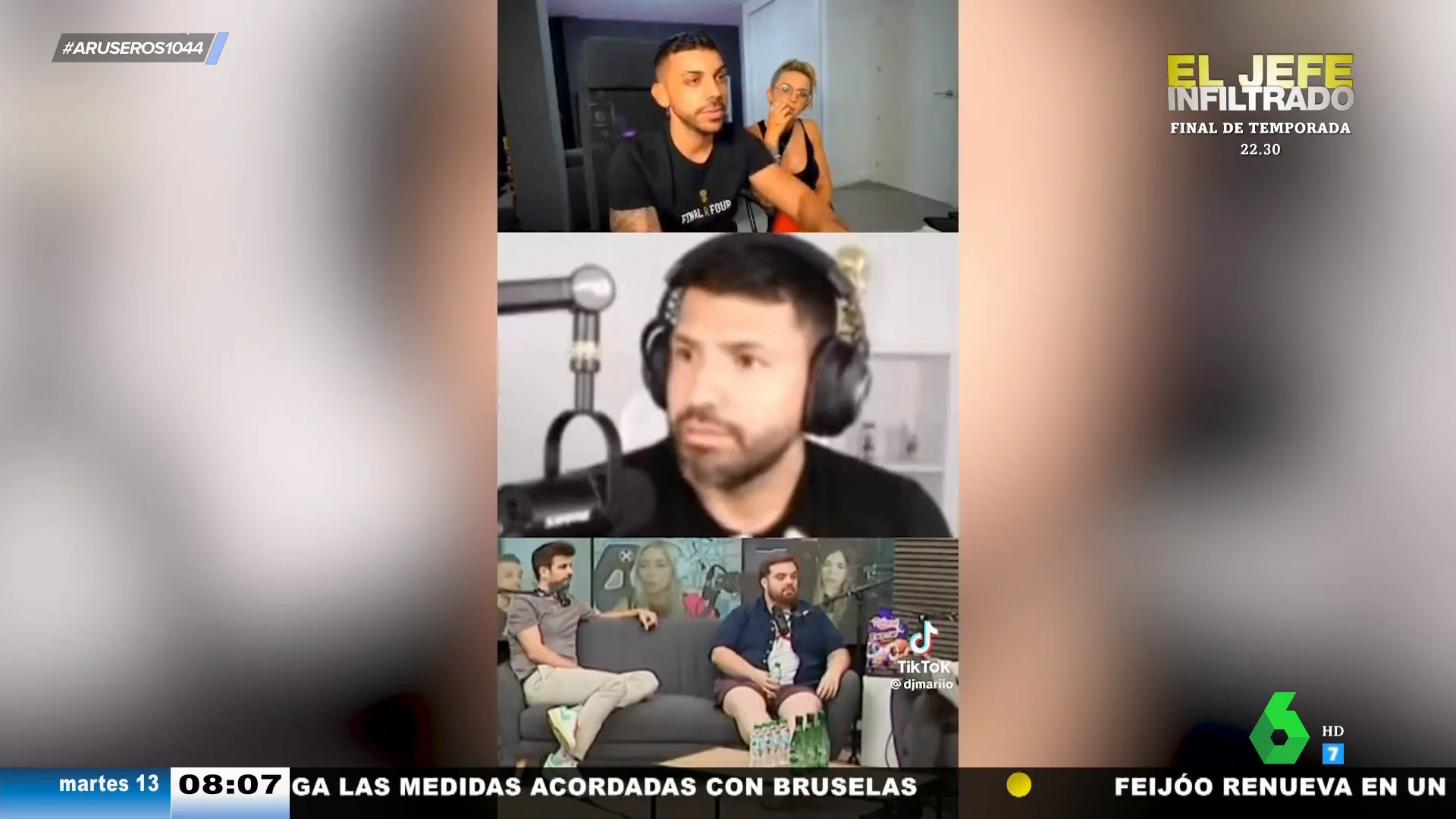 Así reacciona Gerard Piqué cuando Ibai Llanos y Kun Agüero hablan de Hamilton en pleno directo