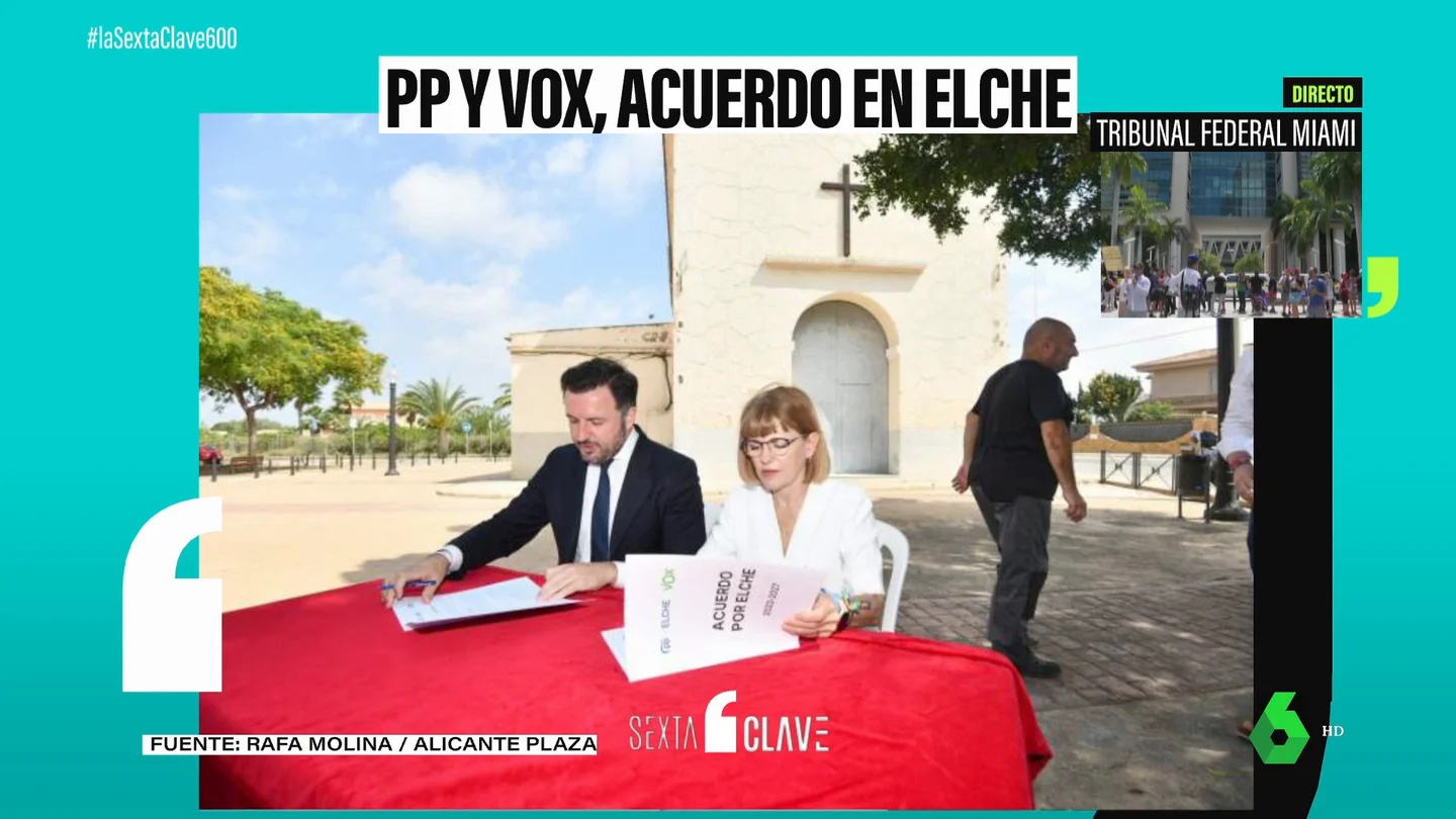 PP y Vox firman una nueva alianza en Elche y expulsan al PSOE, primera fuerza, de la alcaldía PP y Vox firman una nueva alianza en Elche y expulsan al PSOE, primera fuerza, de la alcaldía