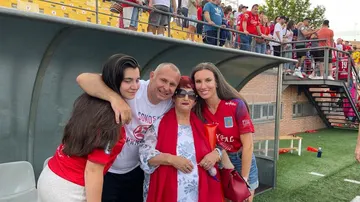 Javi Moreno, junto a su familia