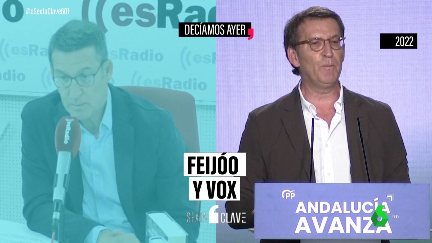 De llamar a Vox "predicadores" o "populistas" a pactar con ellos: así definía Feijóo a la ultraderecha hace un año