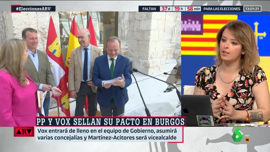 El mensaje de Duval a los votantes del PSOE que decidan apoyar al PP: "Que sepan que Abascal será vicepresidente" El mensaje de Duval a los votantes del PSOE que decidan apoyar al PP: "Que sepan que Abascal será vicepresidente"