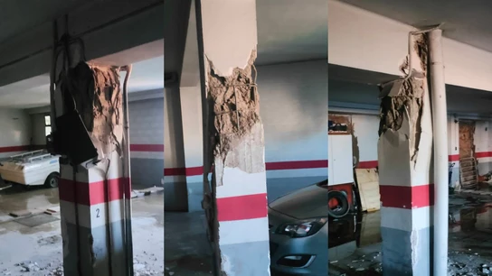 Pilares del edificio que se derrumbó en Teruel. Pilares del edificio que se derrumbó en Teruel.