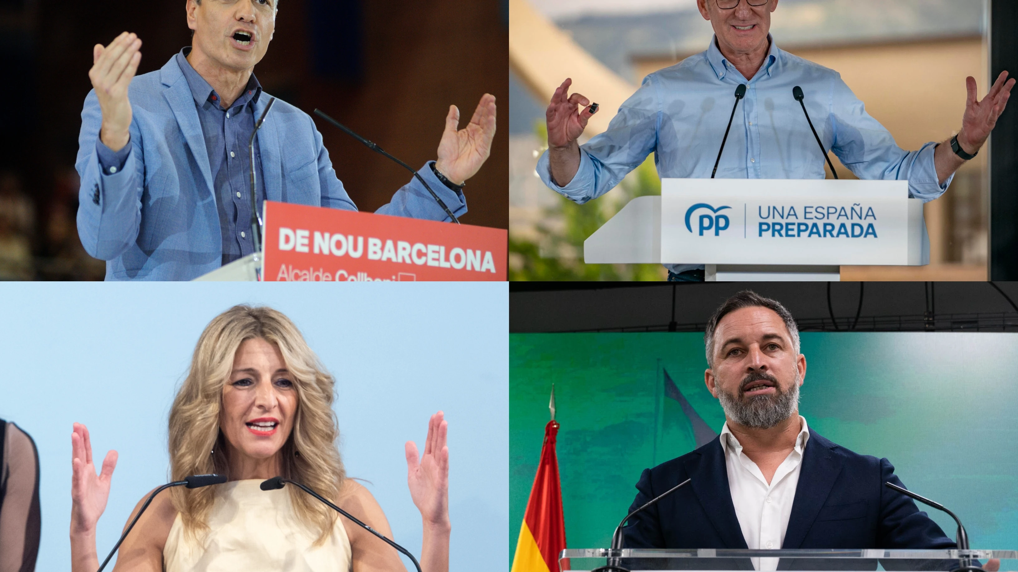 Sánchez, Feijóo, Díaz y Abascal