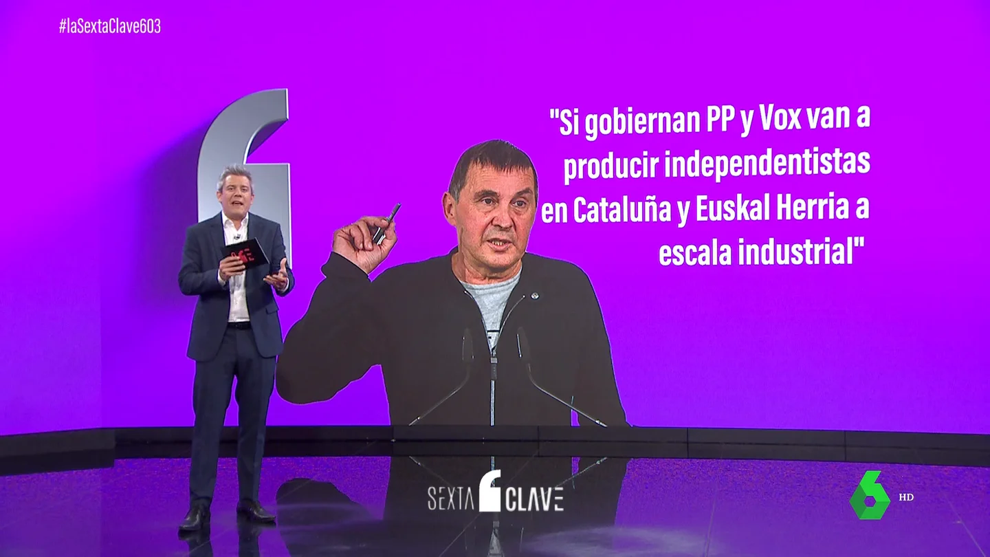 Otegi advierte de una reacción independentista "a escala industrial" si gobiernan PP y Vox Otegi advierte de una reacción independentista "a escala industrial" si gobiernan PP y Vox