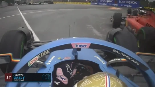 Gasly, en su acción con Sainz Gasly, en su acción con Sainz