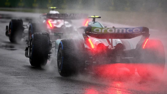 Fernando Alonso, tras un AlphaTauri Fernando Alonso, tras un AlphaTauri