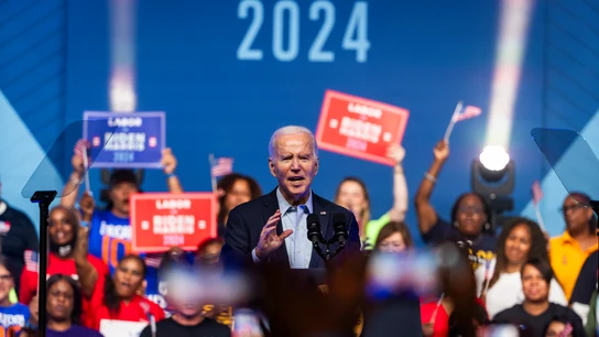 Joe Biden, en su primer mitin de campaña para las elecciones de 2024 Joe Biden, en su primer mitin de campaña para las elecciones de 2024