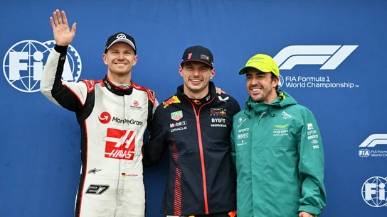 Fernando Alonso, Max Verstappen y Nico Hulkenberg Fernando Alonso, Max Verstappen y Nico Hulkenberg