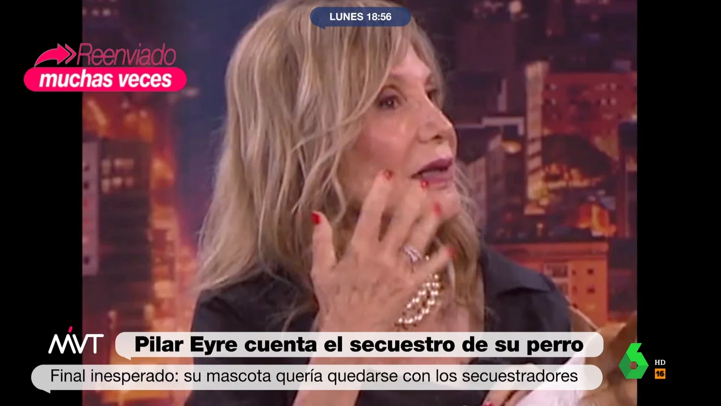 Pilar Eyre desvela cómo fue el surrealista secuestro de su perro Bakunin Pilar Eyre compartía una divertida anécdota en el programa de Marc Giró, donde recordaba cómo fue el secuestro de su perro y cómo el can y los raptores terminaron por encariñarse. "Llamaban para preguntar cómo estaba", afirma en este vídeo.