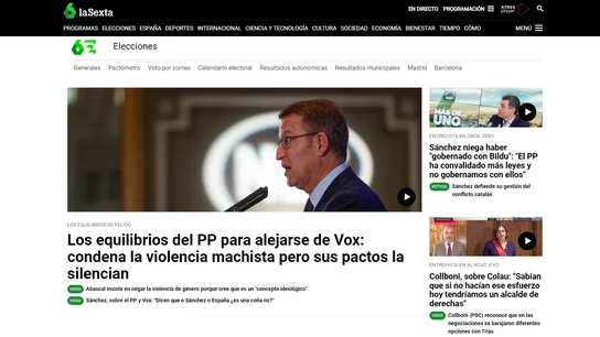 Portada de laSexta.com del lunes 19 de junio de 2023 Portada de laSexta.com del lunes 19 de junio de 2023