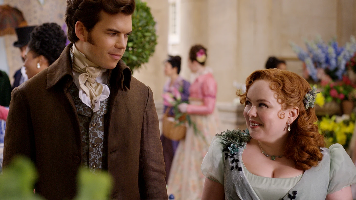 Colin Bridgerton (Luke Newton) intenta recuperar la amistad de Penelope Featherington (Nicola Coughlan) después de decepcionarla. Colin Bridgerton (Luke Newton) intenta recuperar la amistad de Penelope Featherington (Nicola Coughlan) después de decepcionarla.