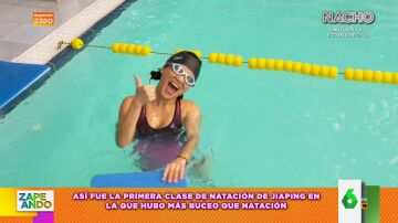 "Tiene más ganas de que aprenda a nadar que yo": Jiaping destaca la paciencia de su instructor tras su primera clase