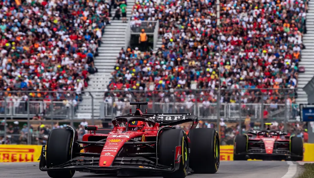 Los dos Ferrari en el GP de Canadá 