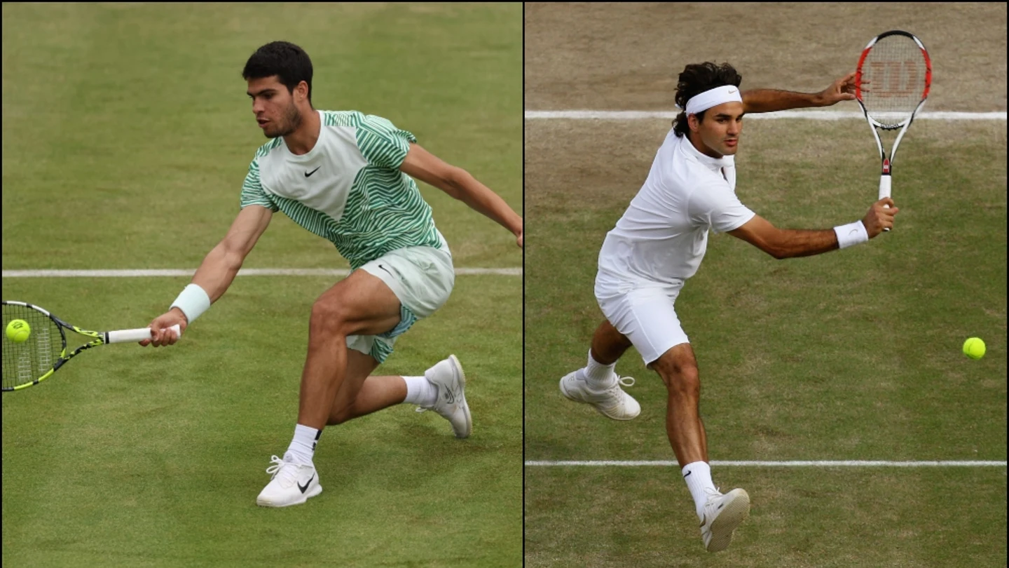 Carlos Alcaraz y Roger Federer Carlos Alcaraz y Roger Federer