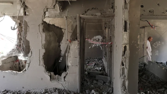 Imagen de archivo de una vivienda destruida en Cisjordania por enfrentamientos Imagen de archivo de una vivienda destruida en Cisjordania por enfrentamientos