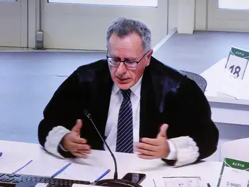 Imagen de la señal institucional de la intervención de conclusiones del fiscal Mario Piñeiro Vázquez.