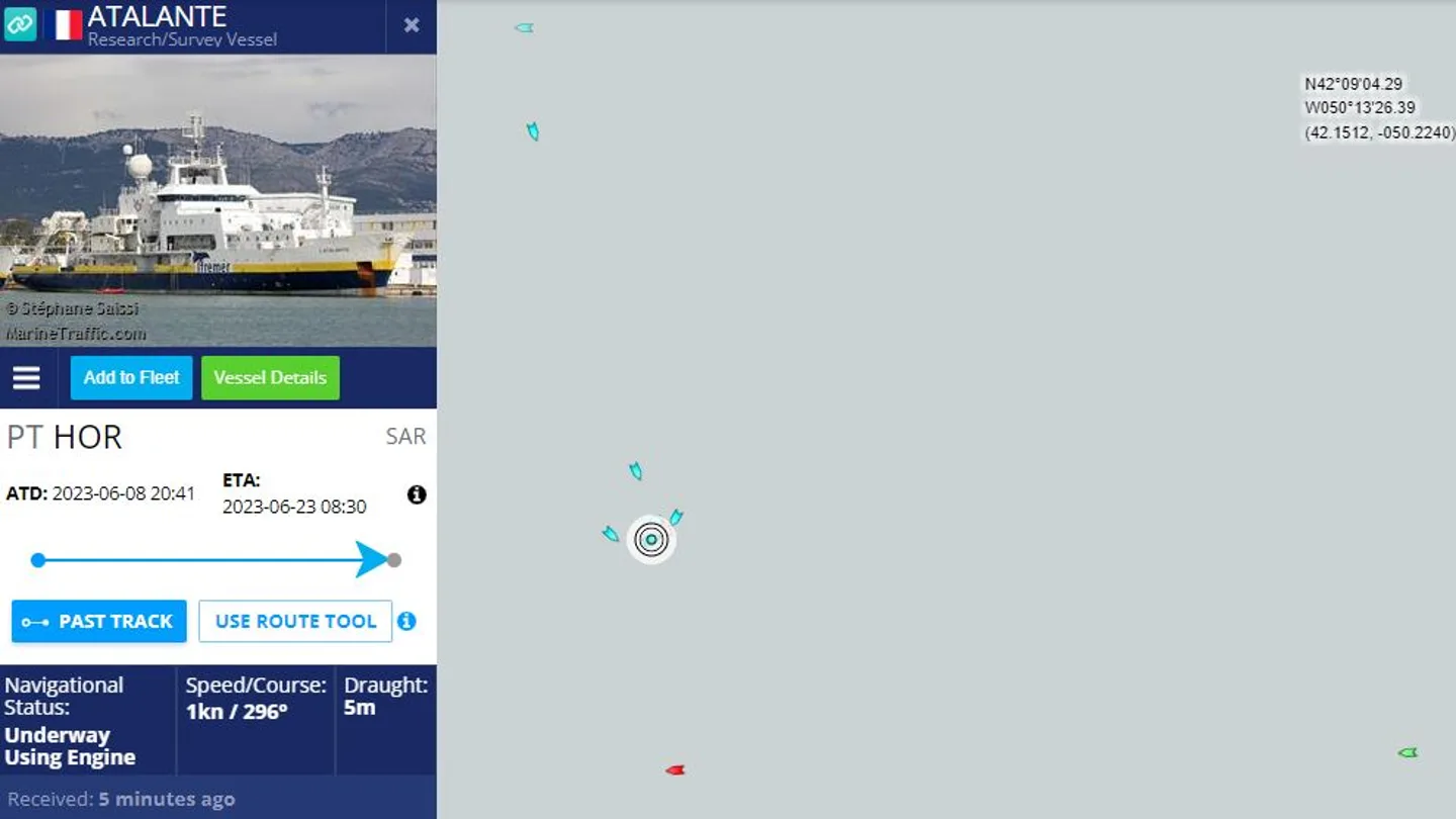 Marine Traffic: Atalante Marine Traffic: Atalante