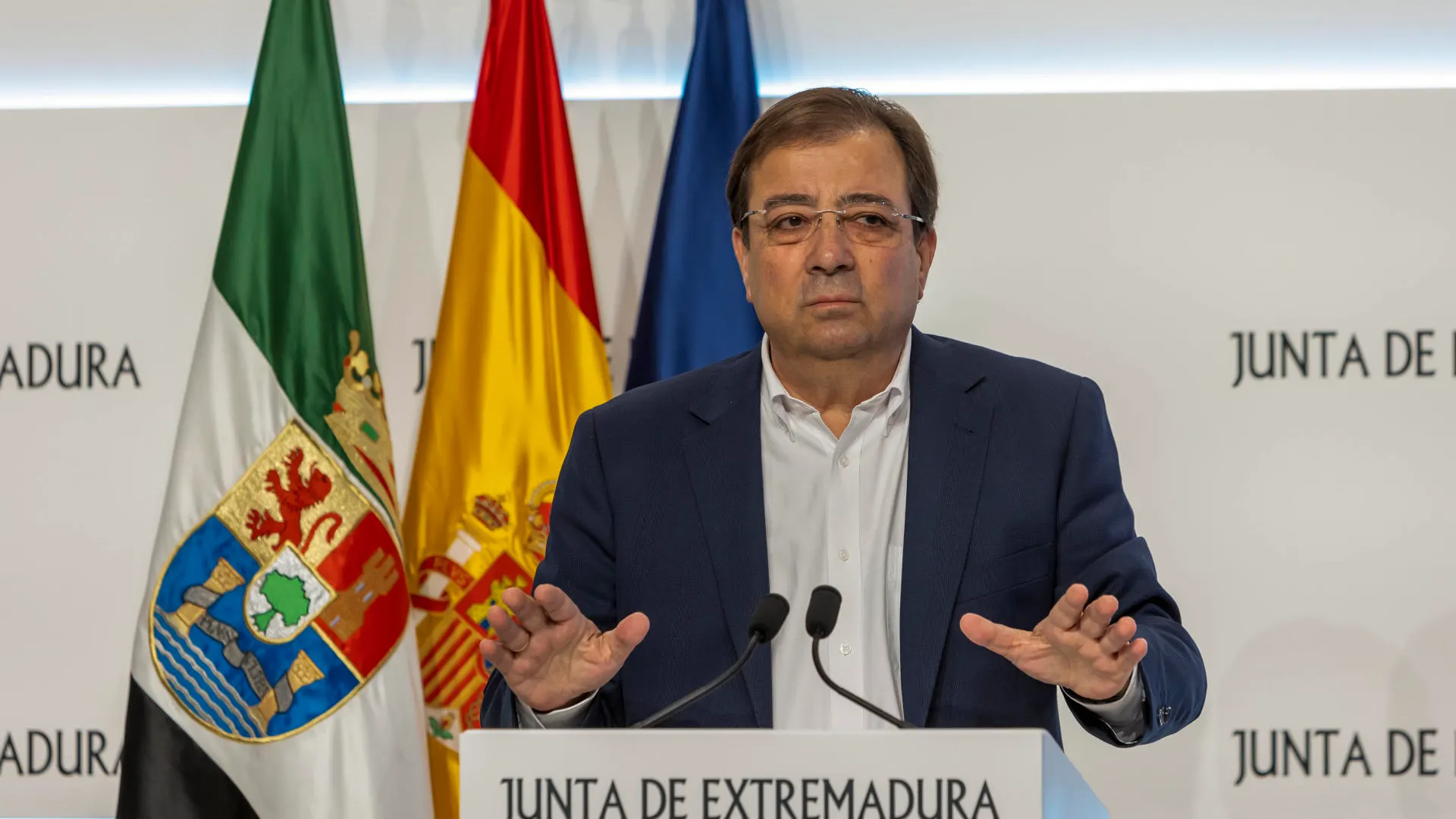 El presidente en funciones de la Junta de Extremadura, Guillermo Fernández Vara