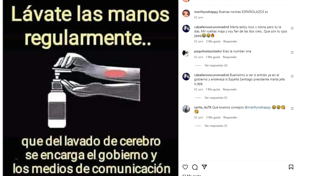Imagen del perfil de Instagram de Marta Fernández, diputada autonómica de Aragón por Vox.