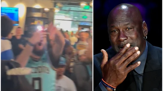 La afición de los Hornets, y Jordan La afición de los Hornets, y Jordan