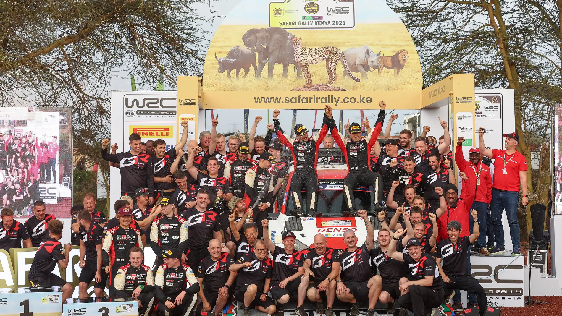Toyota logra su tercer 1-2-3-4 y hace historia en el Rally Safari