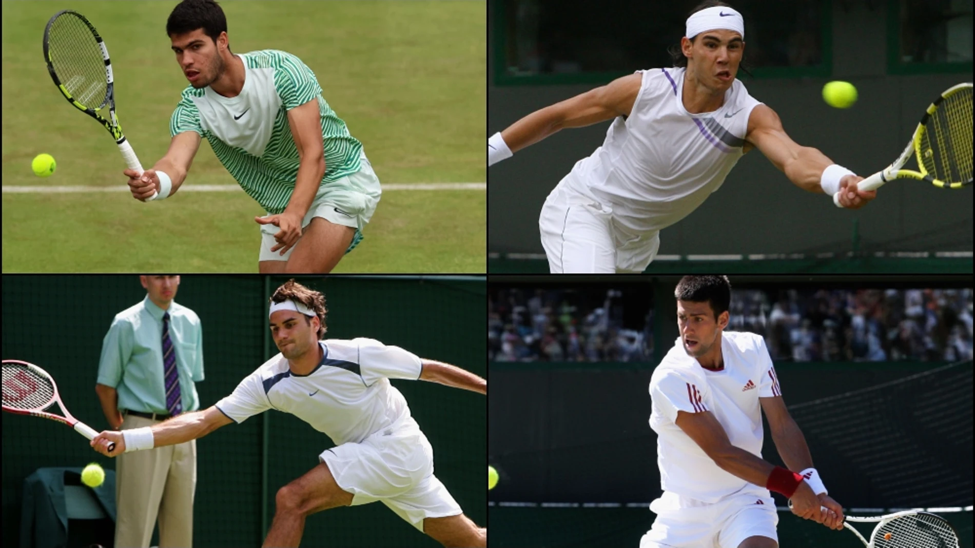 Nadal, Djokovic, Federer y Alcaraz