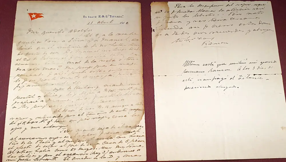 Subastan una carta enviada desde el Titanic por un pasajero tres días antes del naufragio