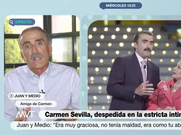 Juan y Medio recuerda el &#39;despiste&#39; de Carmen Sevilla en plena entrevista a Manolo Escobar