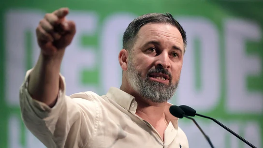 El presidente de Vox, Santiago Abascal, en un mitin El presidente de Vox, Santiago Abascal, en un mitin