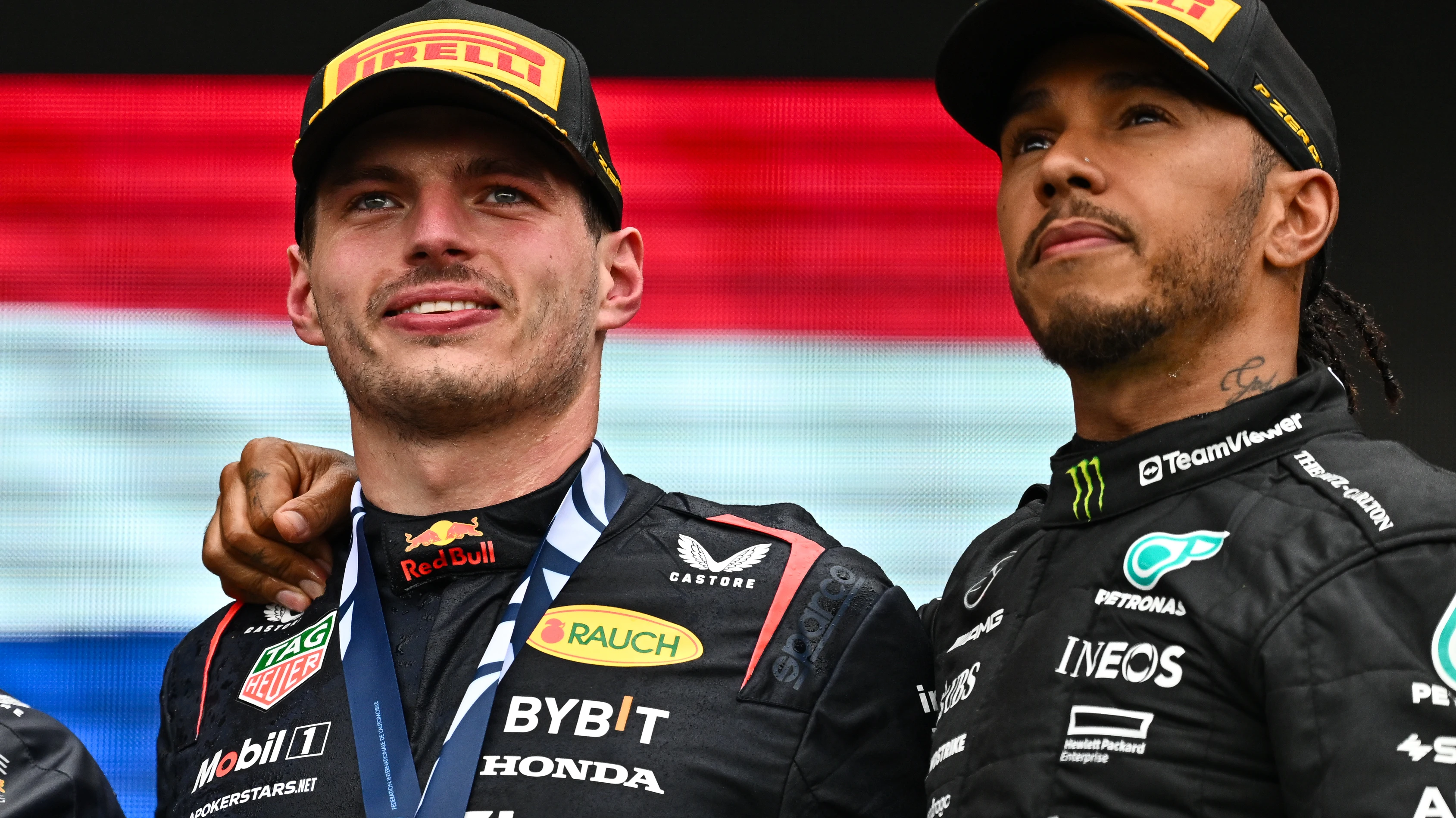 Max Verstappen y Lewis Hamilton