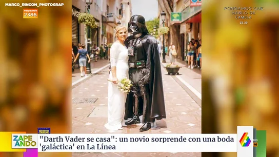 Un hombre se casa disfrazado de Darth Vader en la Línea de la Concepción Un hombre se casa disfrazado de Darth Vader en la Línea de la Concepción