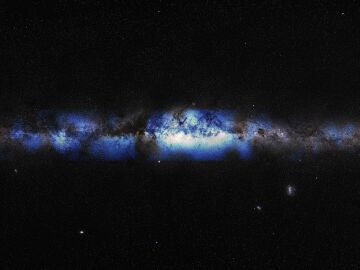 Ilustración de la Vía Láctea vista con una lente de neutrinos 