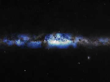 Ilustración de la Vía Láctea vista con una lente de neutrinos Ilustración de la Vía Láctea vista con una lente de neutrinos
