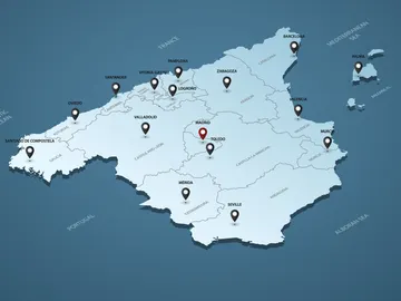 Mapa de España con las ciudades Mapa de España con las ciudades