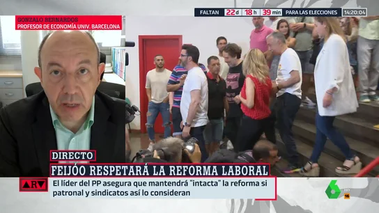 Bernardos, contundente tras las declaraciones de Feijóo sobre la reforma laboral: "Garamendi está influyendo mucho en él" Bernardos, contundente tras las declaraciones de Feijóo sobre la reforma laboral: "Garamendi está influyendo mucho en él"