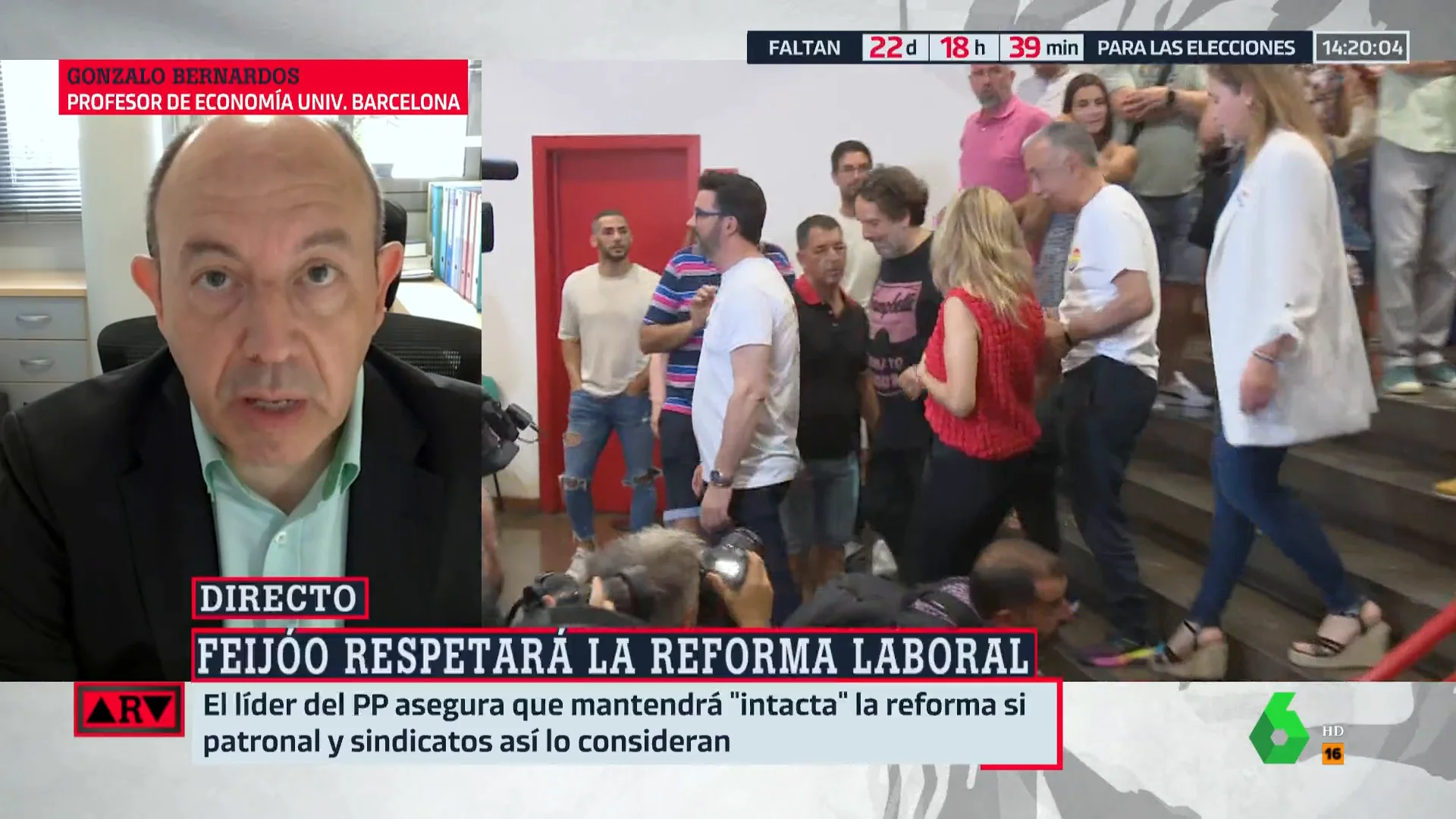 Bernardos, contundente tras las declaraciones de Feijóo sobre la reforma laboral: "Garamendi está influyendo mucho en él"