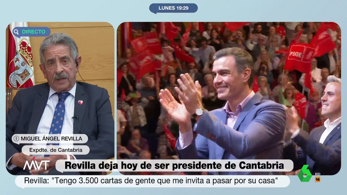 MVT ¿Ve posible Revilla una alianza entre PSOE y PP? El pronóstico del expresidente de Cantabria MVT ¿Ve posible Revilla una alianza entre PSOE y PP? El pronóstico del expresidente de Cantabria