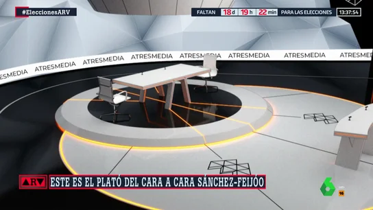 'Cara a cara. El Debate': desvelamos el plató y las claves de la cita histórica entre Sanchez y Feijóo en Atresmedia 'Cara a cara. El Debate': desvelamos el plató y las claves de la cita histórica entre Sanchez y Feijóo en Atresmedia