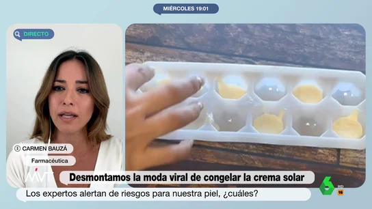 Carmen Bauzá, farmacéutica. Desmontamos la última moda viral de congelar la crema solar para combatir el calor