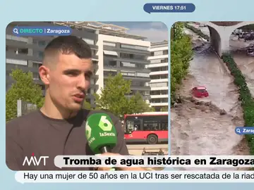 Un conductor que quedó atrapado durante la riada en Zaragoza: &quot;Empecé a escuchar cómo entraba agua en el coche&quot;