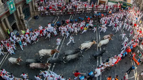  El segundo encierro de San Fermín, los toros de José Escolar