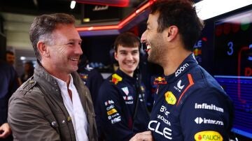 Christian Horner con Daniel Ricciardo
