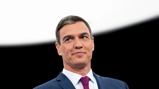 Pedro Sánchez, durante el debate cara a cara contra Feijóo en Atresmedia Pedro Sánchez, durante el debate cara a cara contra Feijóo en Atresmedia