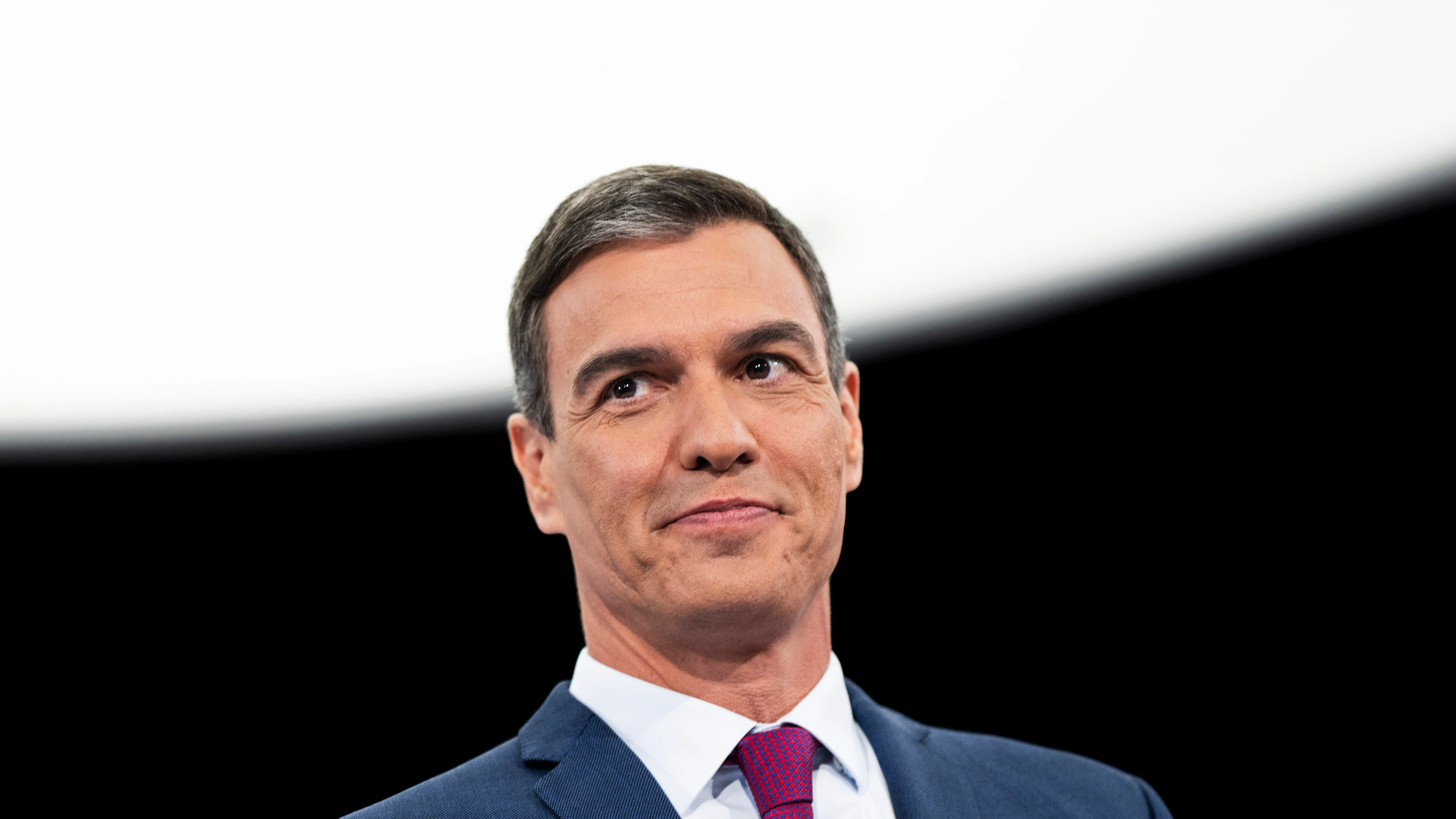 Pedro Sánchez, durante el debate cara a cara contra Feijóo en Atresmedia