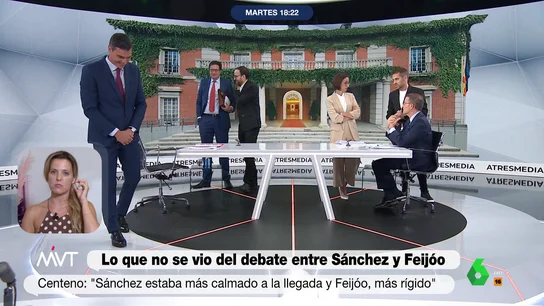 Patrycia Centeno analiza lo que ocurrió en los minutos previos al cara a cara: "Me chocaba mucho que Pedro Sánchez hiciera eso" Patrycia Centeno analiza lo que ocurrió en los minutos previos al cara a cara: "Me chocaba mucho que Pedro Sánchez hiciera eso"