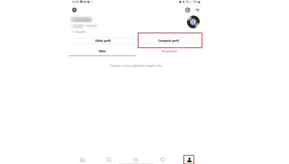 Compartiendo perfil en Threads Compartiendo perfil en Threads