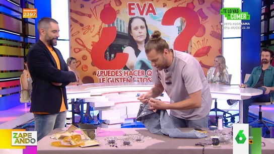 Eduardo Navarrete tunea unos pantalones vaqueros en Zapeando Eduardo Navarrete tunea unos pantalones vaqueros en Zapeando